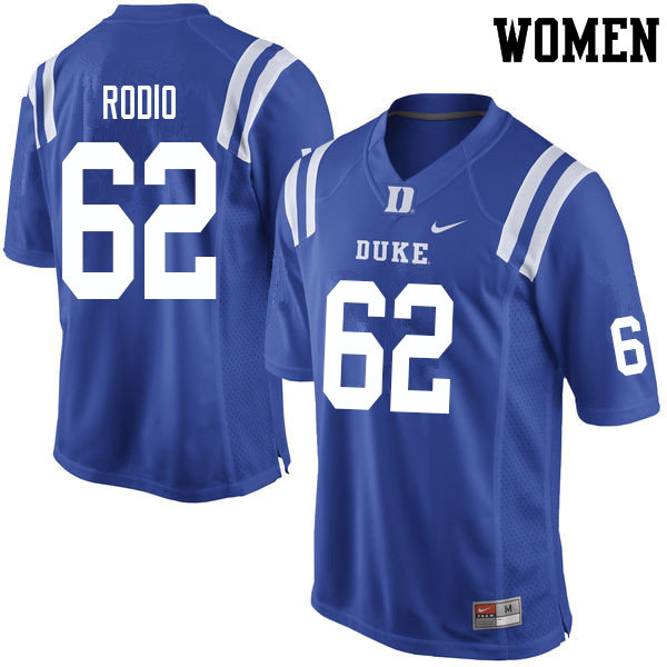Women #62 Lee Rodio Duke Blue Devils College Football Jerseys Sale-Blue
